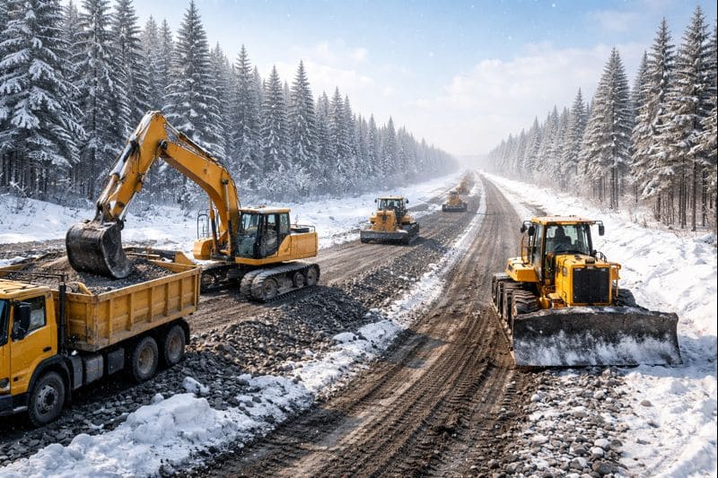 Особенности зимнего строительства дорог